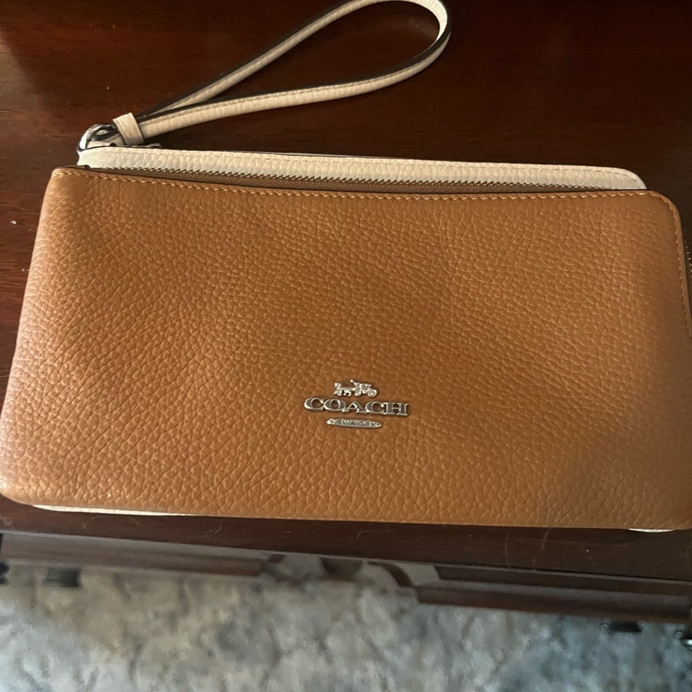 Coach Brown and Cream Wristlet
